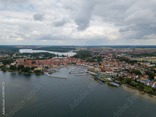 Aerial view on the town of Waren at Lake Mueritz in the Mecklenburg Lake District, Germany