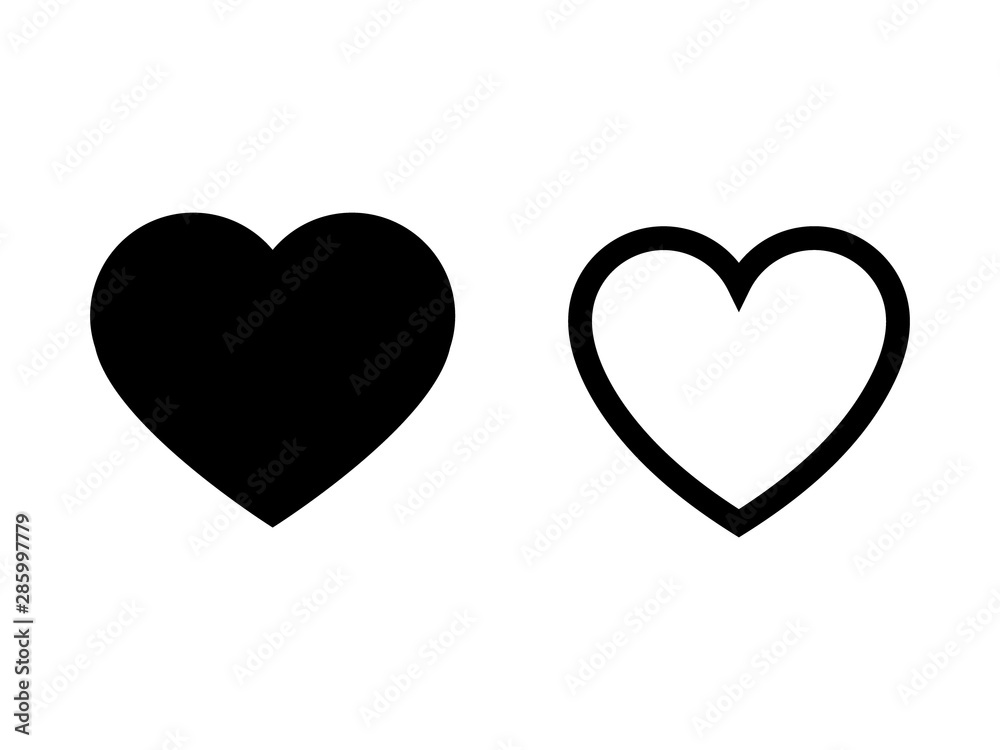 Heart black shape for valentines