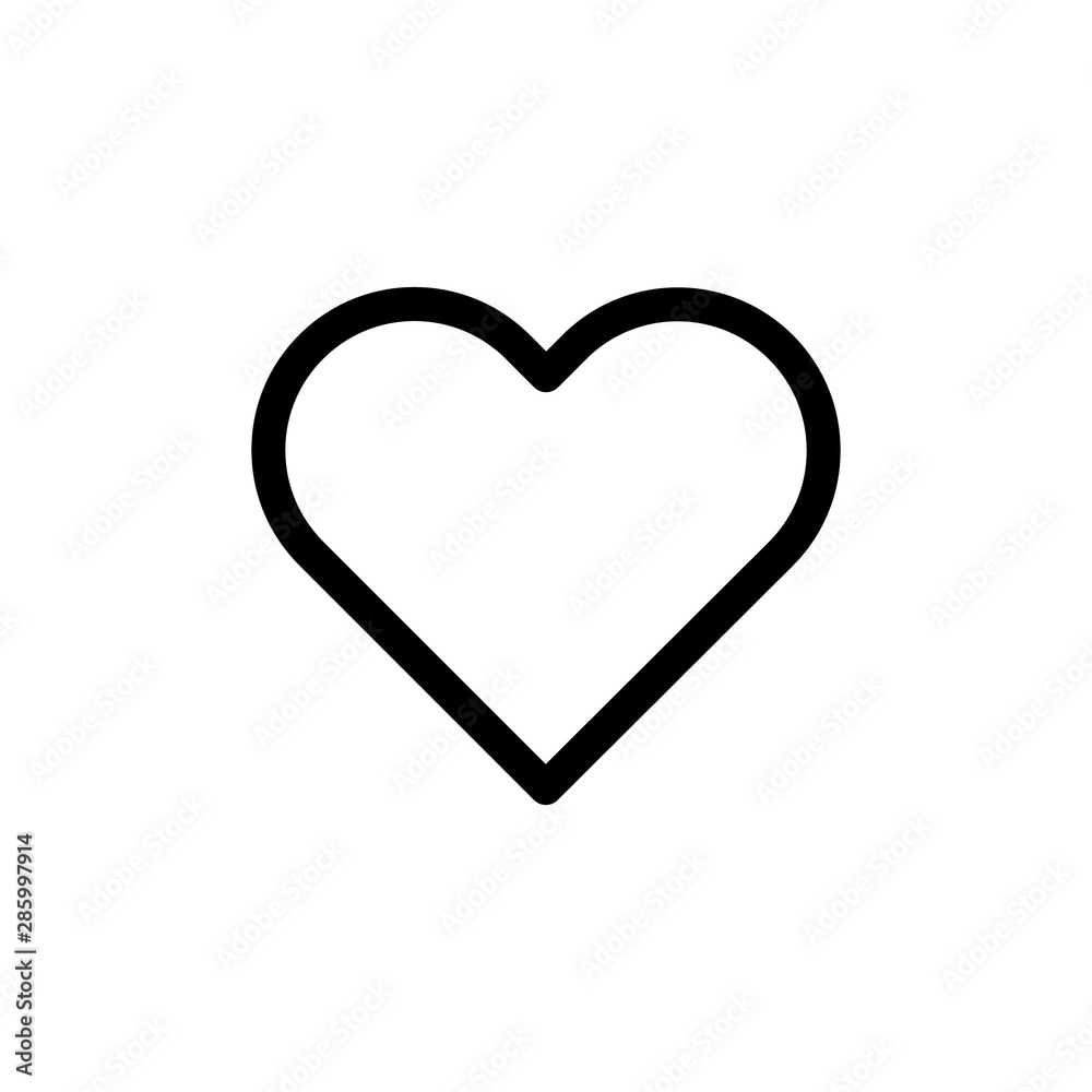 Heart outline simple icon