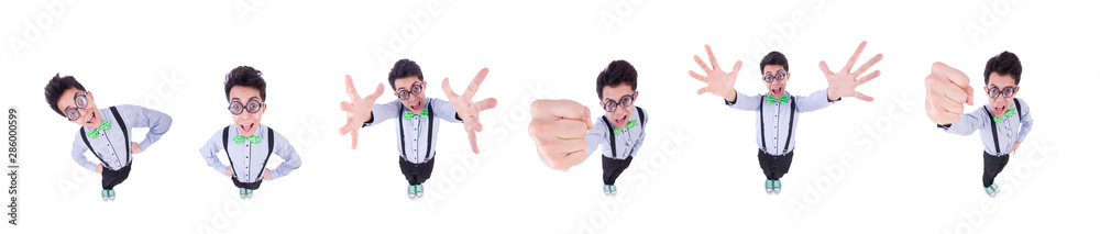 Funny guy isolated on the white background