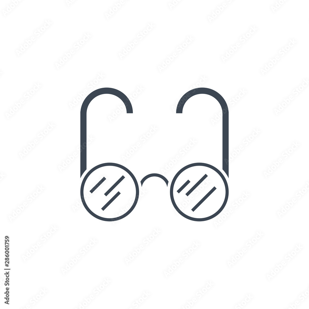 Glasses related vector glyph icon.