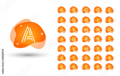 Liquid Initial Fluid Alphabet Set - Vector