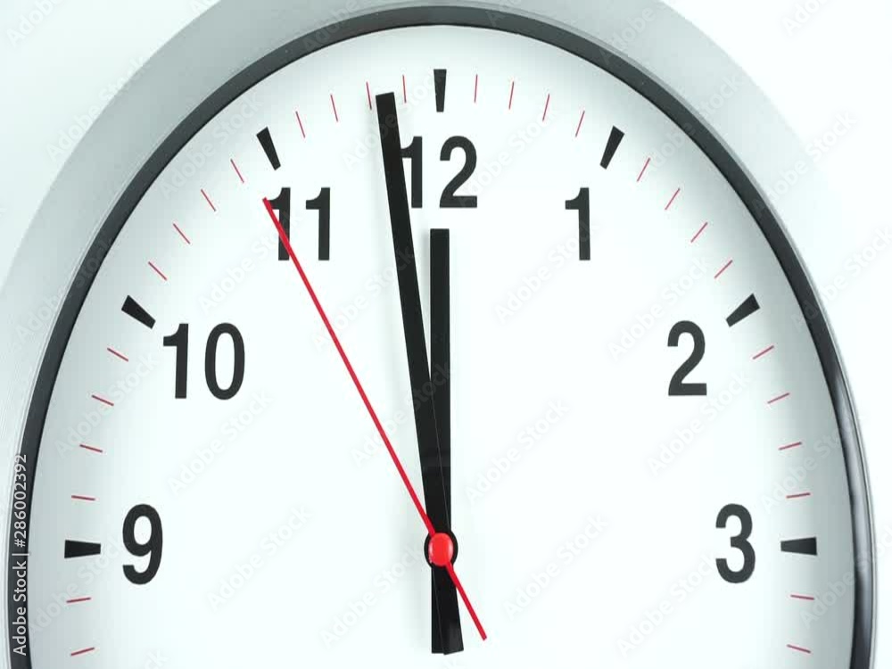 Clock White beginning of time 11.58 am or pm on white background. Clock White beginning of time 11.58 am or pm on white background.