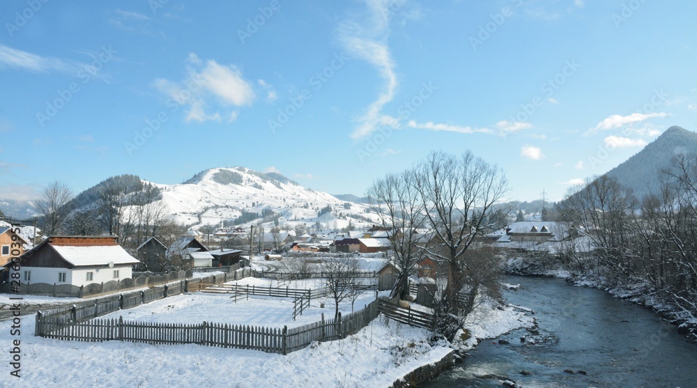 winter in a rural area from Bucovina winter in a rural area from Bucovina