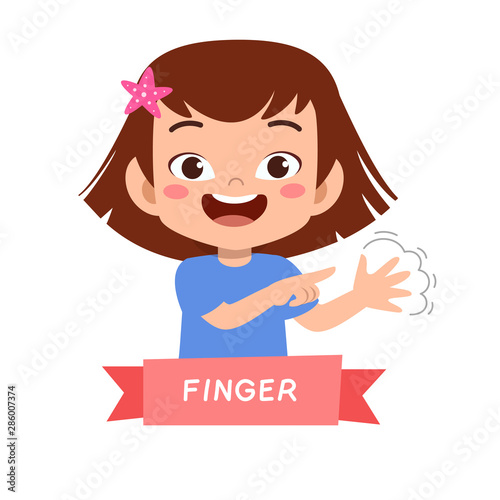 kid pointing body part vector