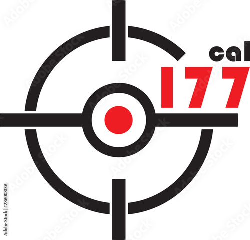 Air Rifle Scope reticle 177 cal logo design vector