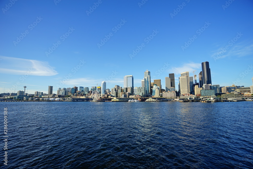 Beautiful waterfront downtown of Seattle, in Washington State	