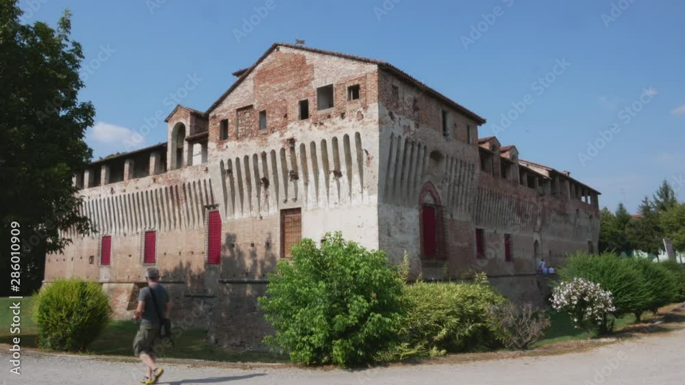 Roccabianca the castle,Parma, Italy, view of the back side Roccabianca the castle,Parma, Italy, view of the back side