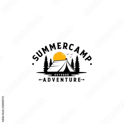 Vintage Summer Camp Logo Template