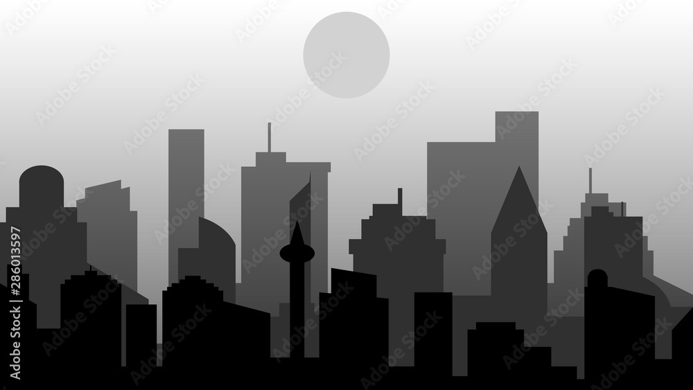 Panorama urban modern city. Urban Landscape. Vector illustration