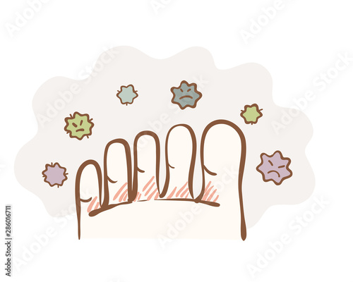 足の水虫のイラスト