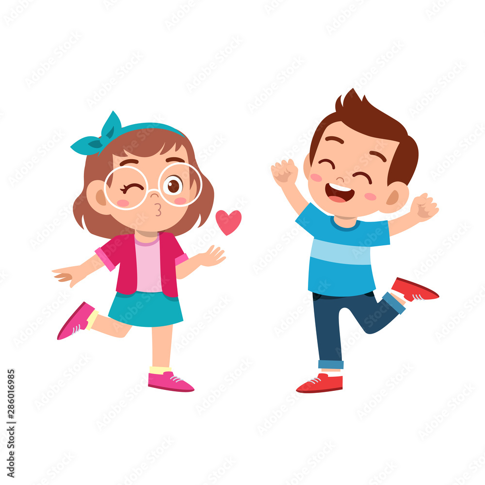 kids couple in love vector illustration kids couple in love vector illustration