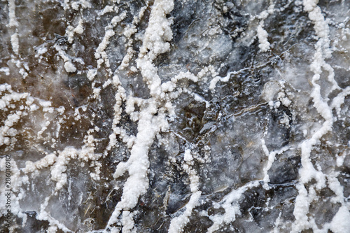 Wallpaper Mural protrusions of white salts are on a black stone Torontodigital.ca