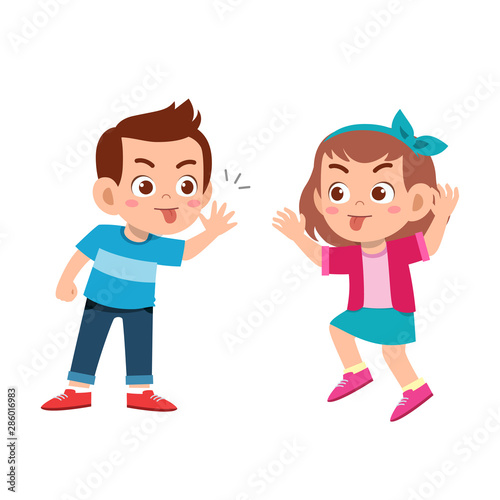 kid bully friend bad behavior vector