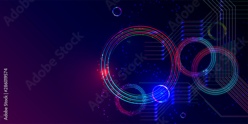 Vector Blue dark futuristic neon abstraction background cosmos new art 3d starry sky glowing galaxy
