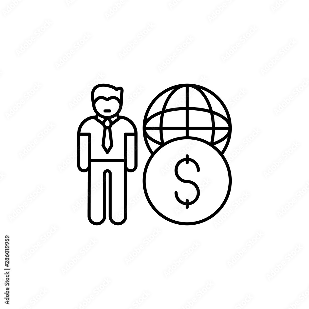 Business, global, man, money icon. Element of business company icon Business, global, man, money icon. Element of business company icon