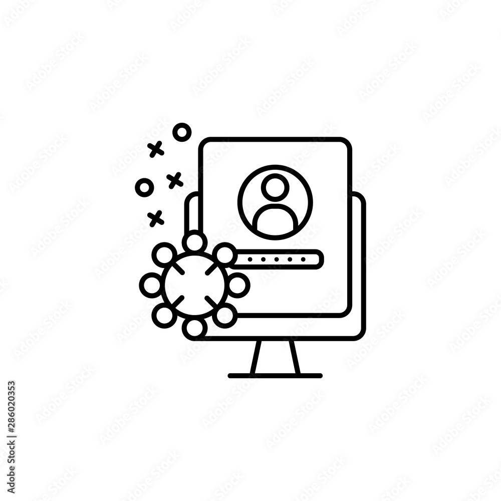 Computer virus malware page virus icon. Element of cyber security icon Computer virus malware page virus icon. Element of cyber security icon