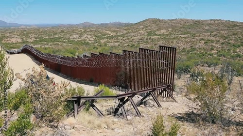 The Mexican American border fence at Sasabe, Arizona, 2019 photo