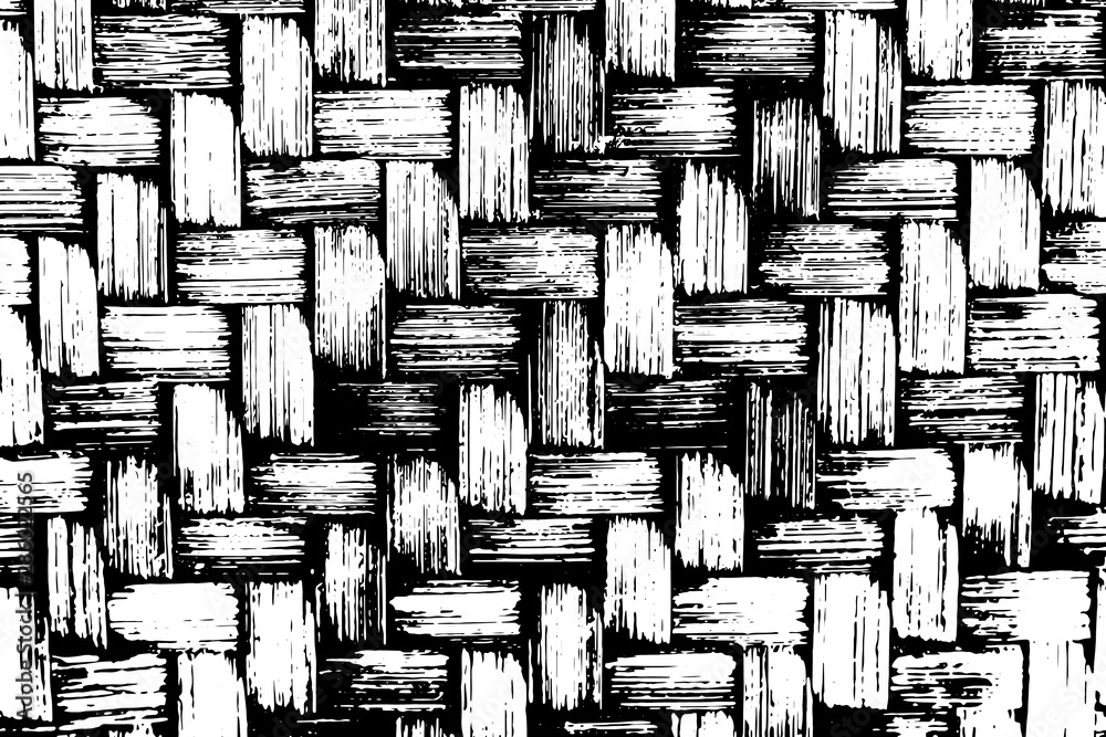 Foto Grunge black texture as wicker shape on white background (Vector)
