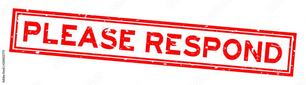Grunge red please respond word square rubber seal stamp on white background Grunge red please respond word square rubber seal stamp on white background
