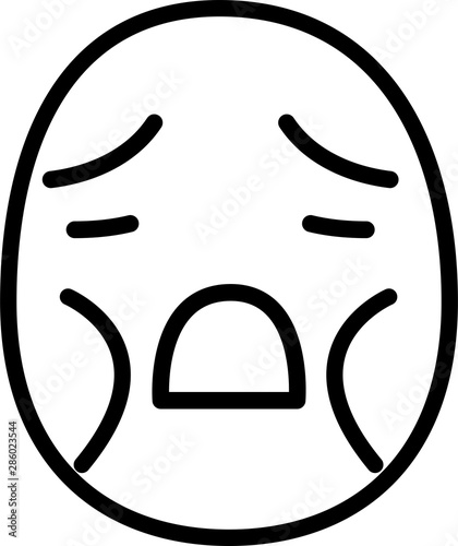 Line drawing of Thin man emoticon icon