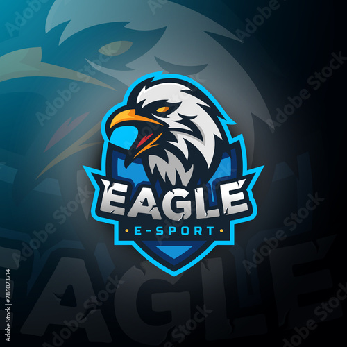 Eagle head gaming logo esport