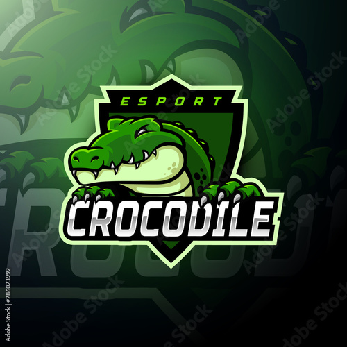 Crocodile head gaming logo esport