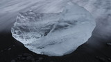 Piece of ice in a glacier long exposition