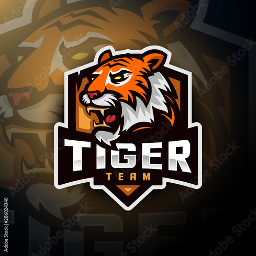 Tiger head gaming logo esport
