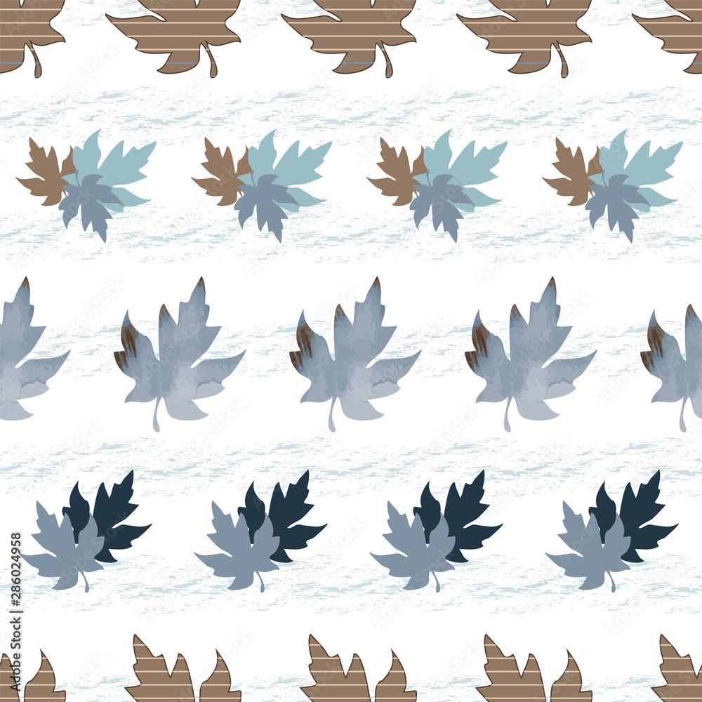 Seamless pattern with patterned leaves.