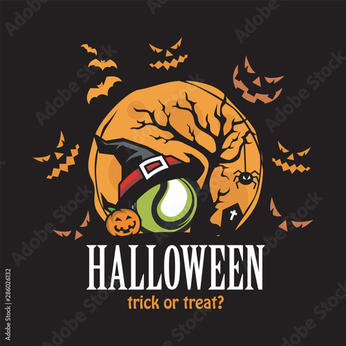 Tennis Halloween Tree Moon Logo