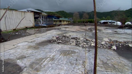 A town in the American Samoa after being devastated by a tsunami in 2009 photo