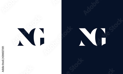 Abstract letter NG logo. This logo icon incorporate with abstract shape in the creative way.