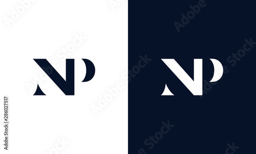 Abstract letter NP logo. This logo icon incorporate with abstract shape in the creative way.