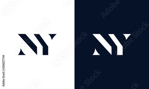 Abstract letter NY logo. This logo icon incorporate with abstract shape in the creative way.