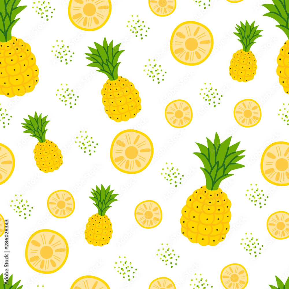 Pineapple vector seamless pattern Pineapple vector seamless pattern
