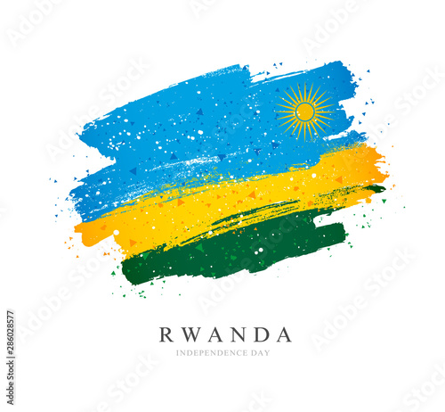 Flag of Rwanda. Vector illustration on a white background. photo