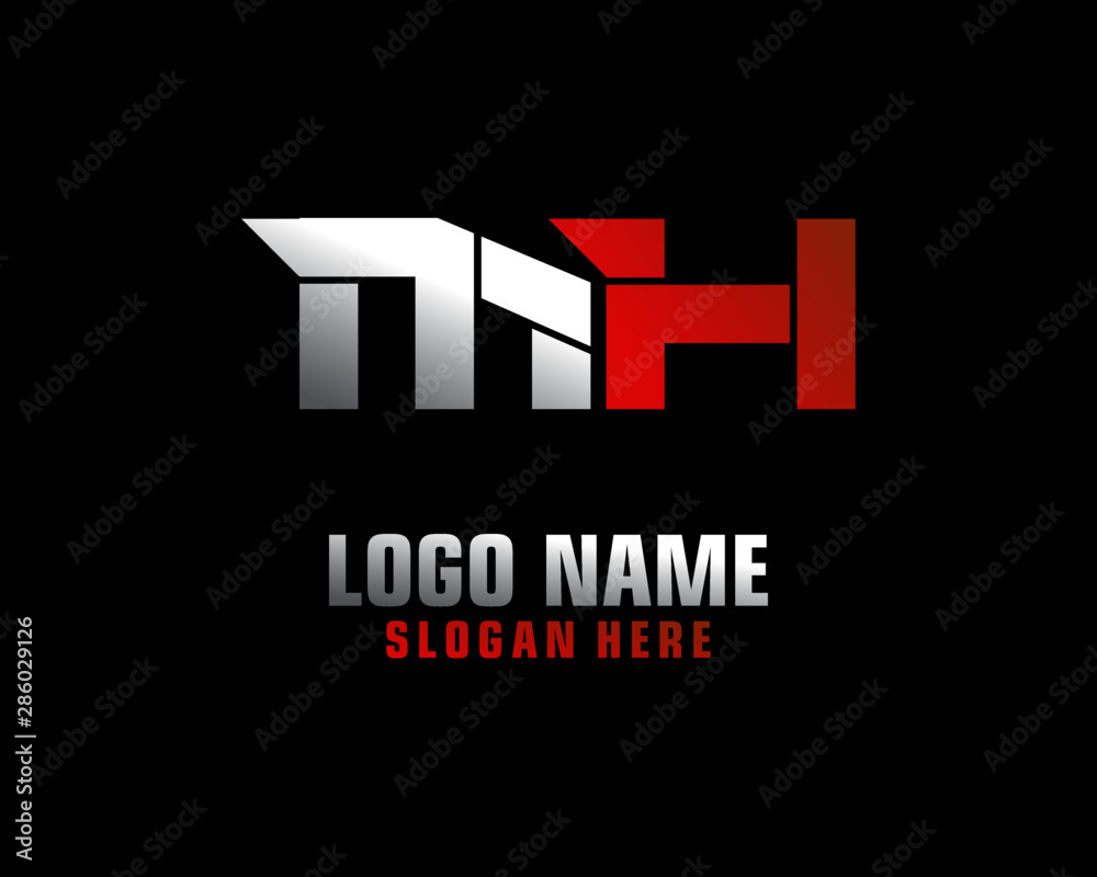 Fototapeta premium MH Initial letter logo template vector