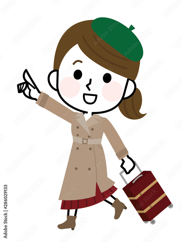 旅行に行く女の子04 秋服 女子旅 イラスト タイトル変更 旅行に行く女の子04 秋服 女子旅 イラスト タイトル変更