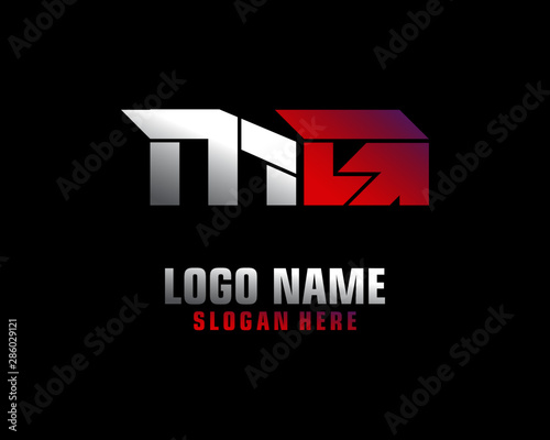 MG Initial letter logo template vector