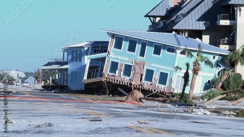 2018 - Wreckage left in the wake of Hurricane Michael is seen on the beaches of Panama City, Florida. photo