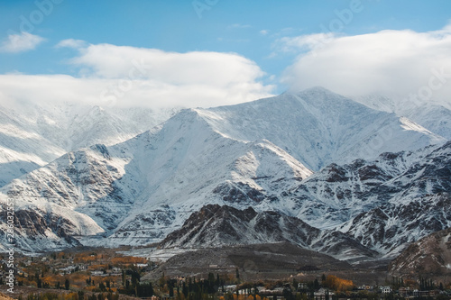 Snow Mountain View of Leh Ladakh District  Norther part of India