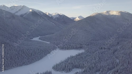 [D-LOG] 4K Frozen Lake Aerial Shot photo