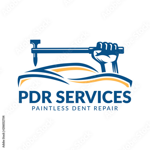 Paintless Dent Repair logo, PDR service logo, automotive company