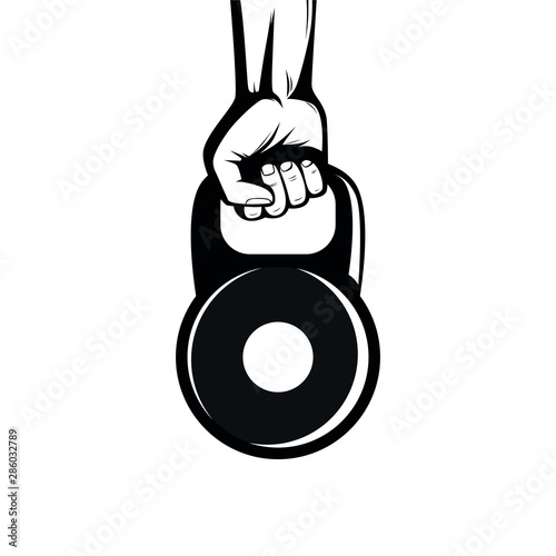 illustration of hand lifting kettlebell