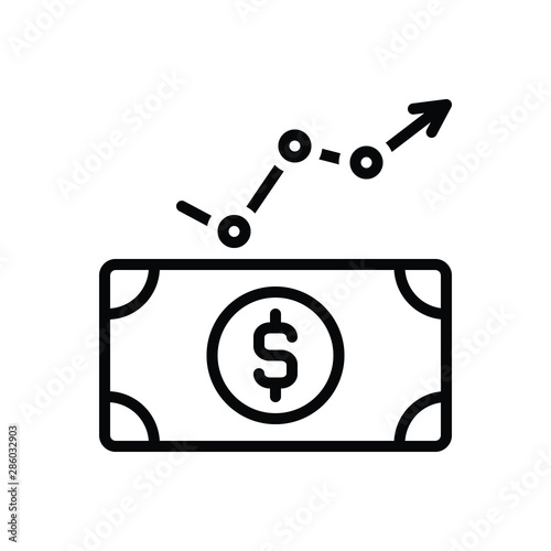 Black line icon for economic 