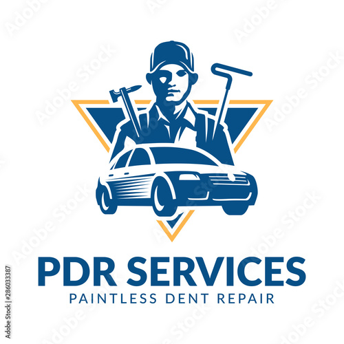 Paintless Dent Repair logo, PDR service logo, automotive company