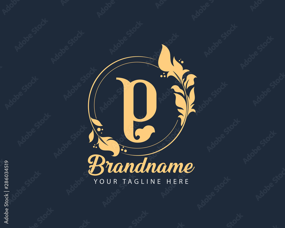 Luxury Initial Letter alphabet P Logo , Awesome Logo Design Template For  Beauty Perfume Hotel Spa And more Fully Editable Vector EPS Stock Vector