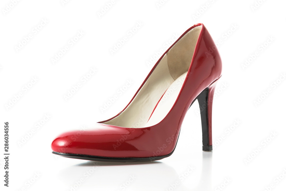 Red color high heel fashion shoe on background Red color high heel fashion shoe on background