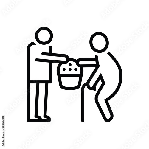 Black line icon for kind gracious